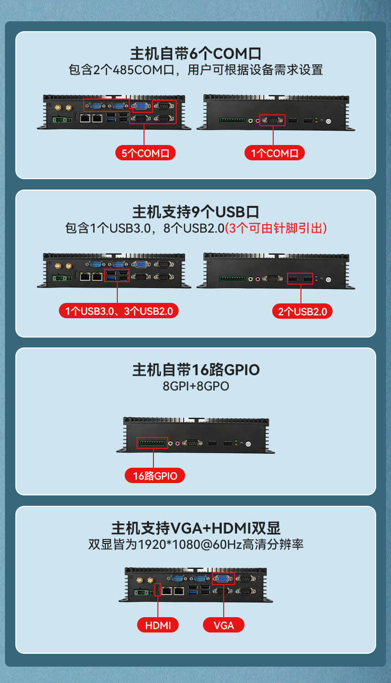 FUN88无风扇嵌入式工控机,车队管理系统工业电脑,DTB-3002-J1900